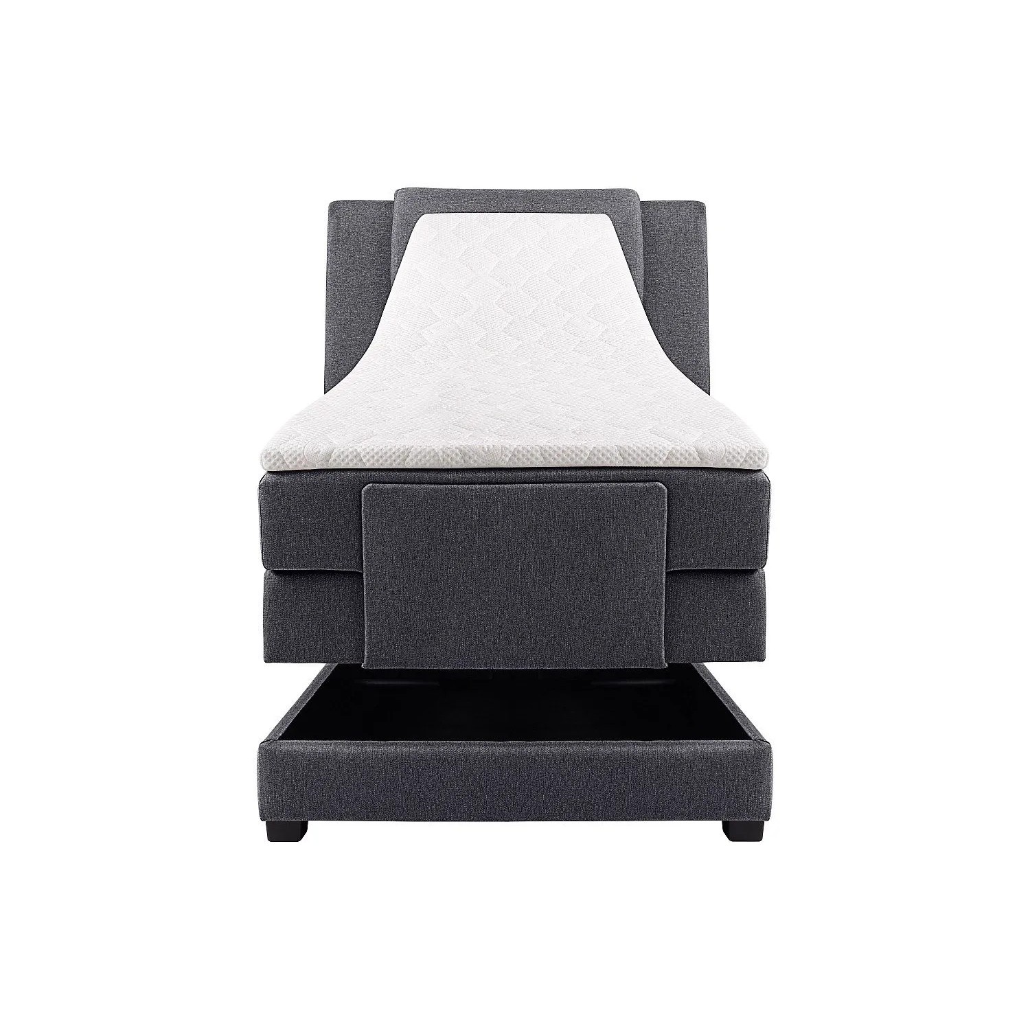 Vente-unique Boxspringbett Castel Anthrazitgrau 218 cm
