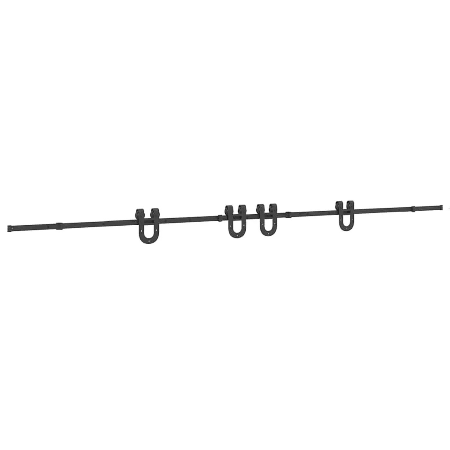 vidaXL Schiebetürbeschlag-Set 400 cm Stahl Schwarz 3295790