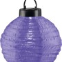 Lila LED-Solarleuchte Lampion aus Kunststoff, ideal für Garten und Balkon.