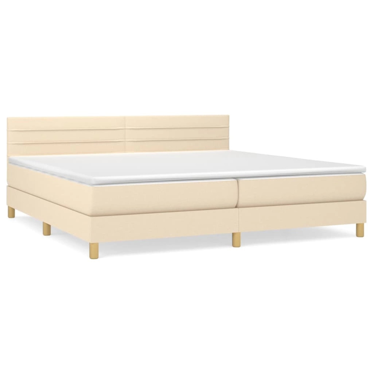 vidaXL Boxspringbett Boxspringbett mit Matratze Creme 200x200 cm Stoff Bett günstig online kaufen