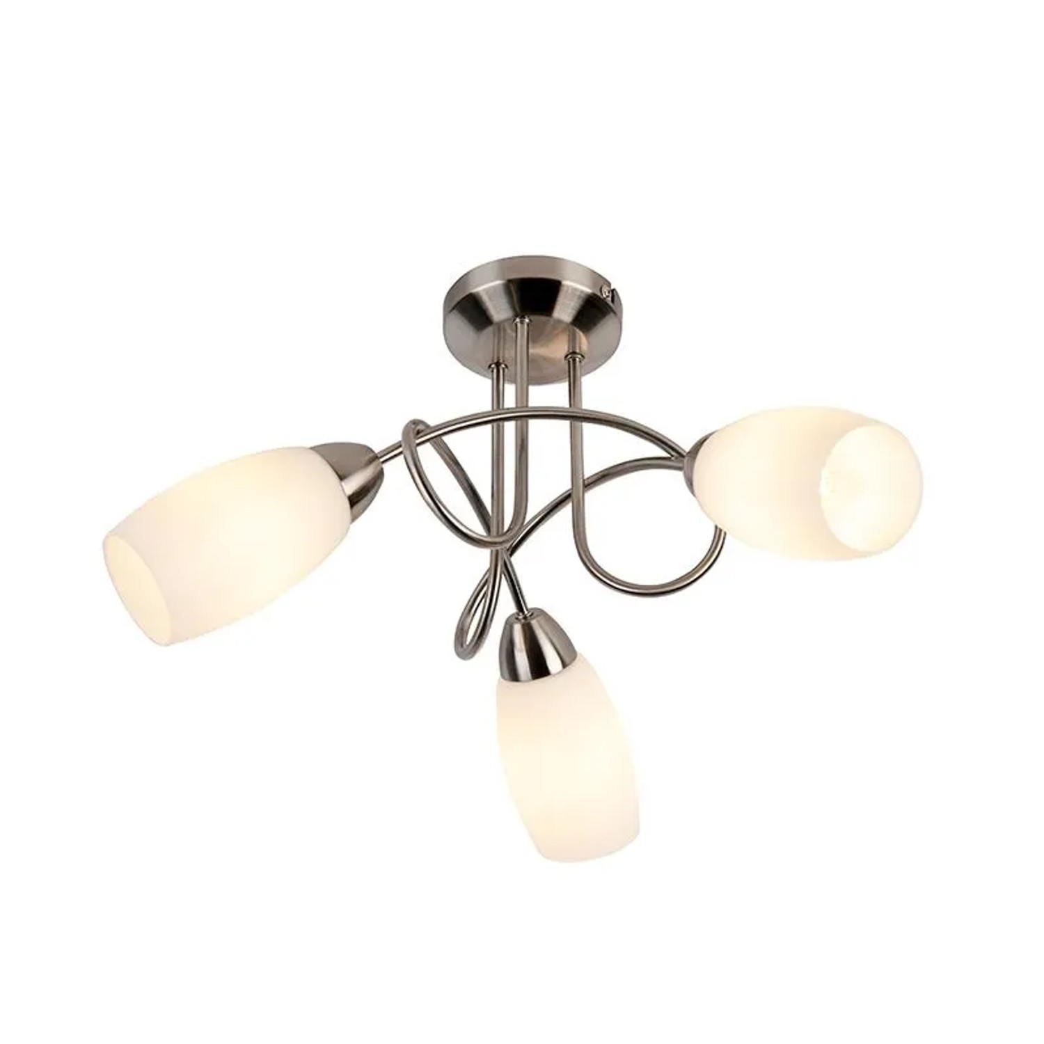 QAZQA Klassische Deckenlampe Stahl 3 Lichter Fortress