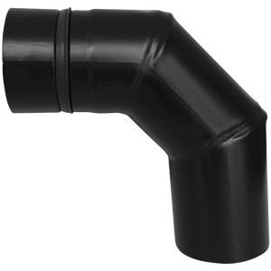 Firefix 90° Bogen für Pelletofenrohr, schwarz, 80mm Durchmesser.