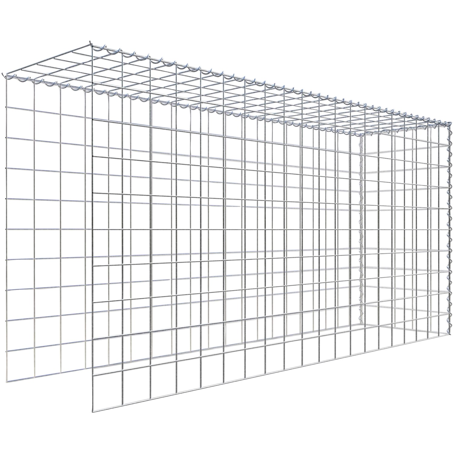 Gabiona Gabione-Anbaukorb Typ 4 100 x 200 x 50 cm Maschenw 10 x 10 cm