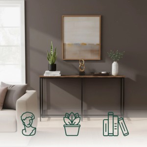 Relaxdays Konsolentisch MDF Eisen Dunkelbraun Schwarz Verstellbar 80,5 cm x 160 cm x 20 cm 7,8 kg