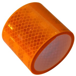 Gelbes Las Reflektorband, selbstklebend, für Autoanhänger, Rolle mit Wabenmuster.