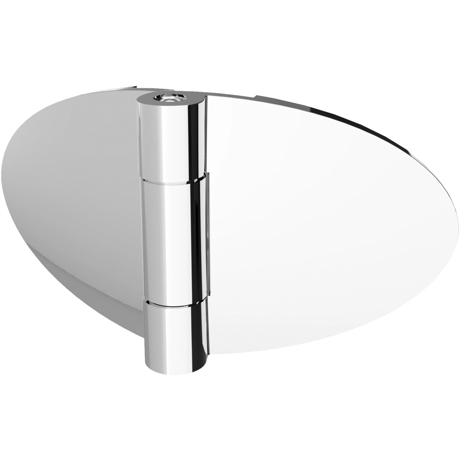 Detailaufnahme: Scharnier des Schulte ExpressPlus Badewannenaufsatzes, Alu-Natur.