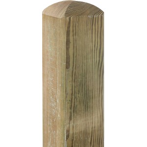 Holzpfosten Select, 9x9x195 cm, mit Domkopf für Sichtschutzzäune.