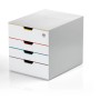 Durable Schubladenbox Varicolor Mix Safe mit 4 Fächern, mehrfarbig und abschließbar.