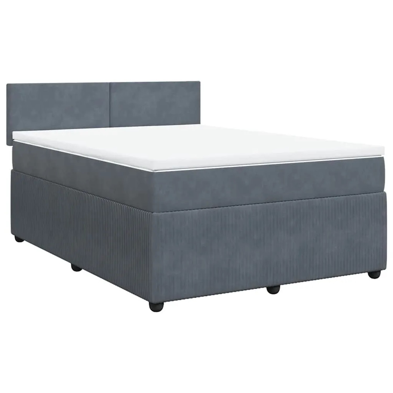 vidaXL Boxspringbett mit Matratze Dunkelgrau 160x200 cm Samt 3287777 günstig online kaufen