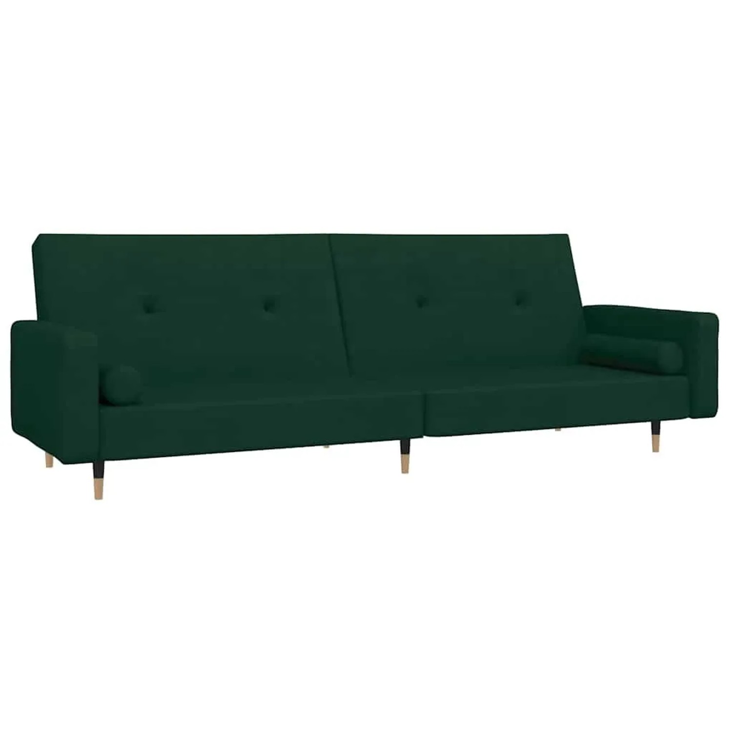 vidaXL Schlafsofa 2-Sitzer mit 2 Kissen Dunkelgrün Samt 375751 günstig online kaufen