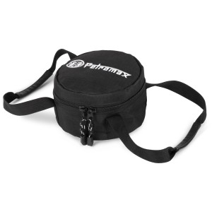 Schwarze Petromax Transporttasche für Feuertopf ft1, Grillutensil mit Tragegriffen und Reißverschluss.