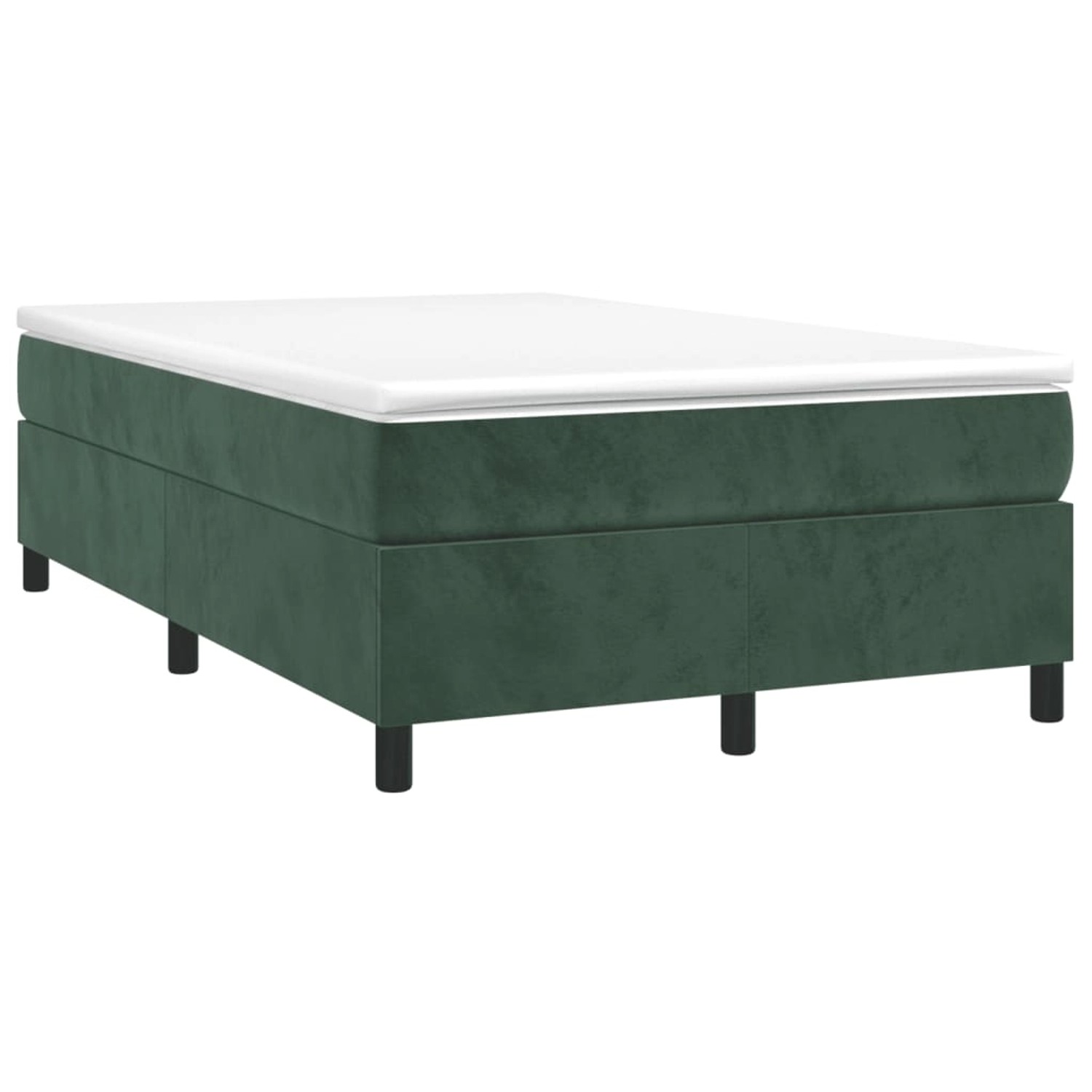 vidaXL Boxspringbett mit Matratze Dunkelgrün 120x190 cm Samt 3269706 günstig online kaufen