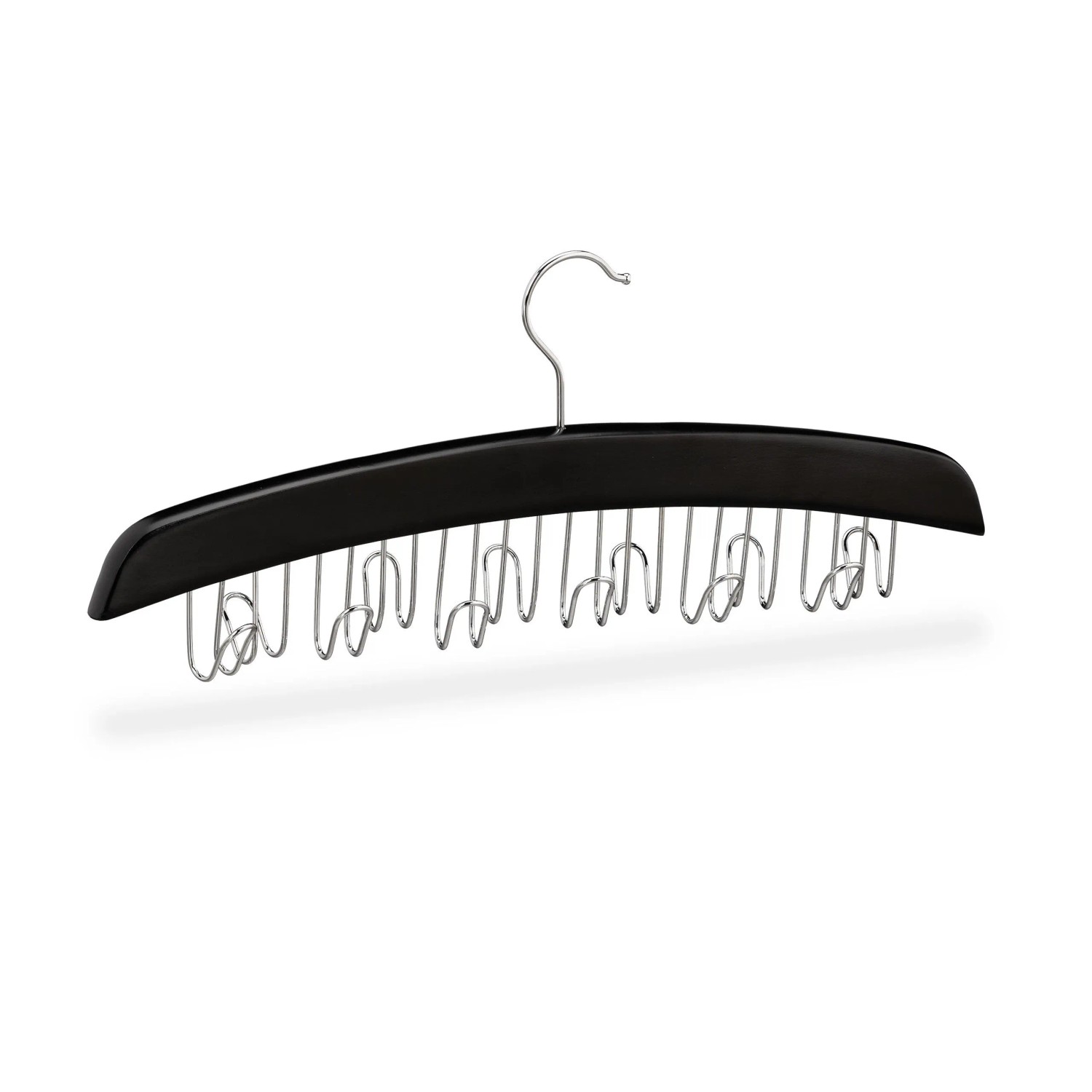 Relaxdays Gürtelhalter Holz Schwarz Drehbar 17,5 cm x 43 cm x 5,5 cm 280 g