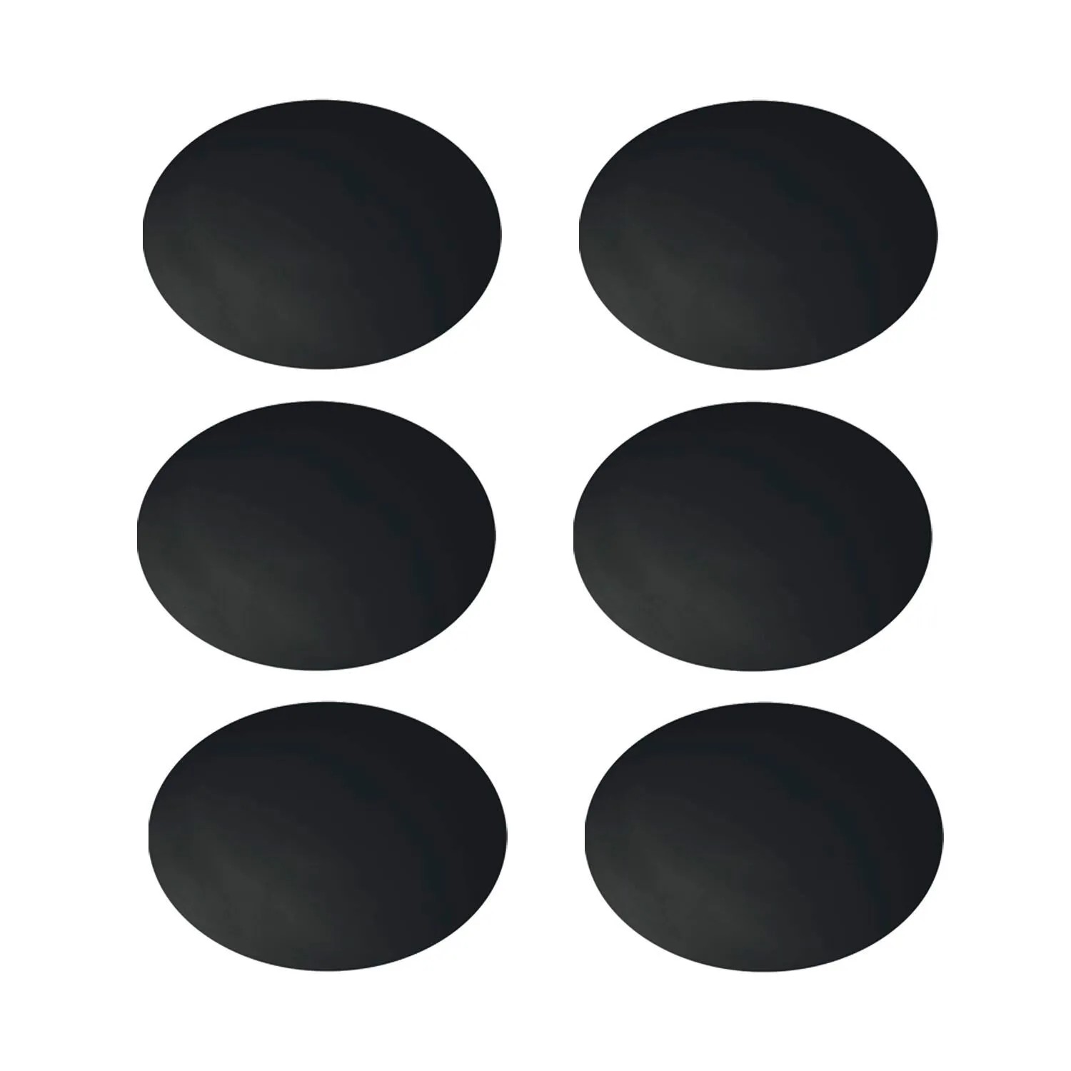 vasalat Set Wand-Türstopper Selbstklebend Ø 60 mm H 15 mm Schwarz 6 Stück