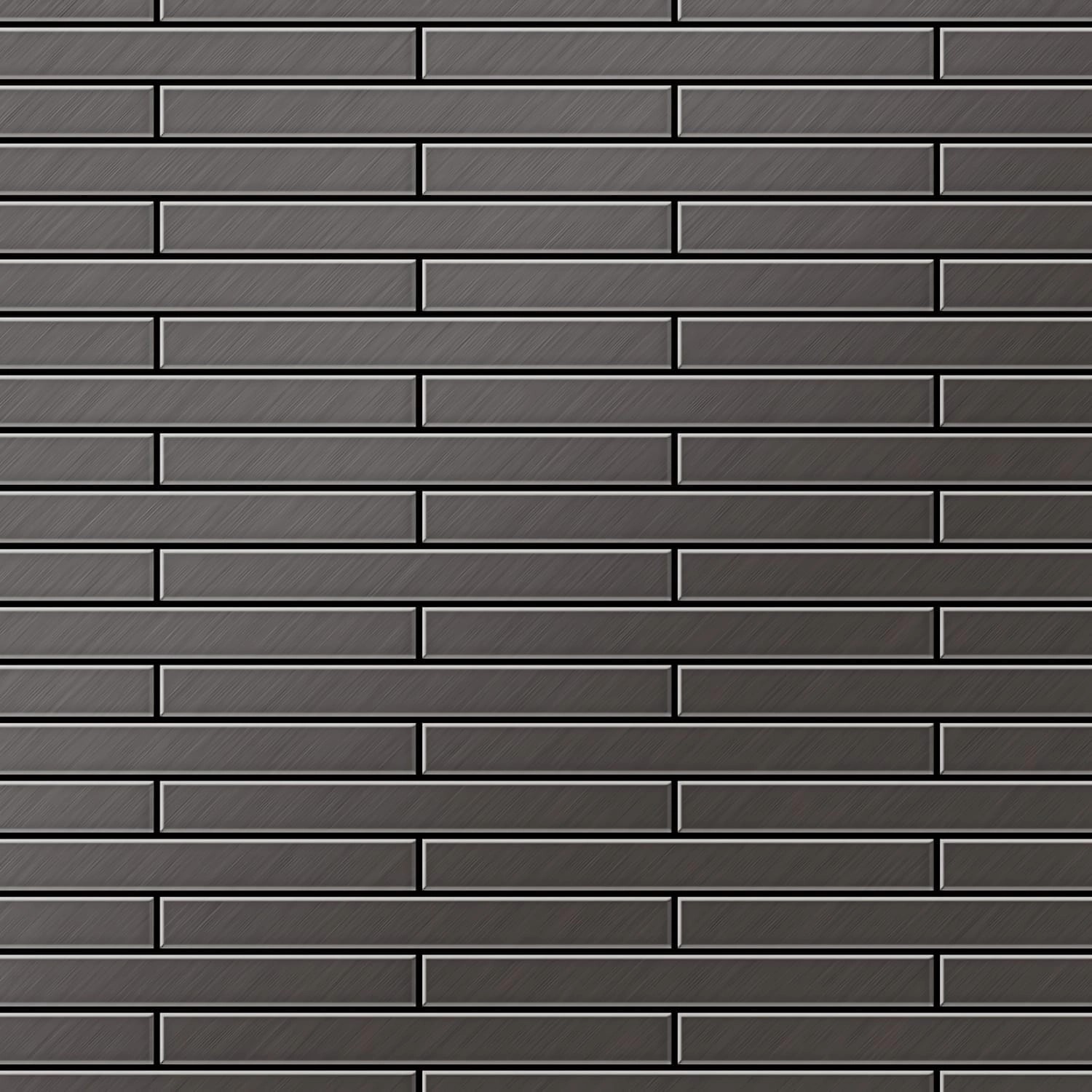 ALLOY Mosaik Fliese Massiv Metall Titan Gebürstet Dunkelgrau 1,6mm Stark De günstig online kaufen