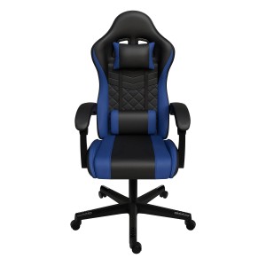 Juskys Gamingstuhl HyperSeat, schwarz/blau, mit Nacken- und Rückenkissen.