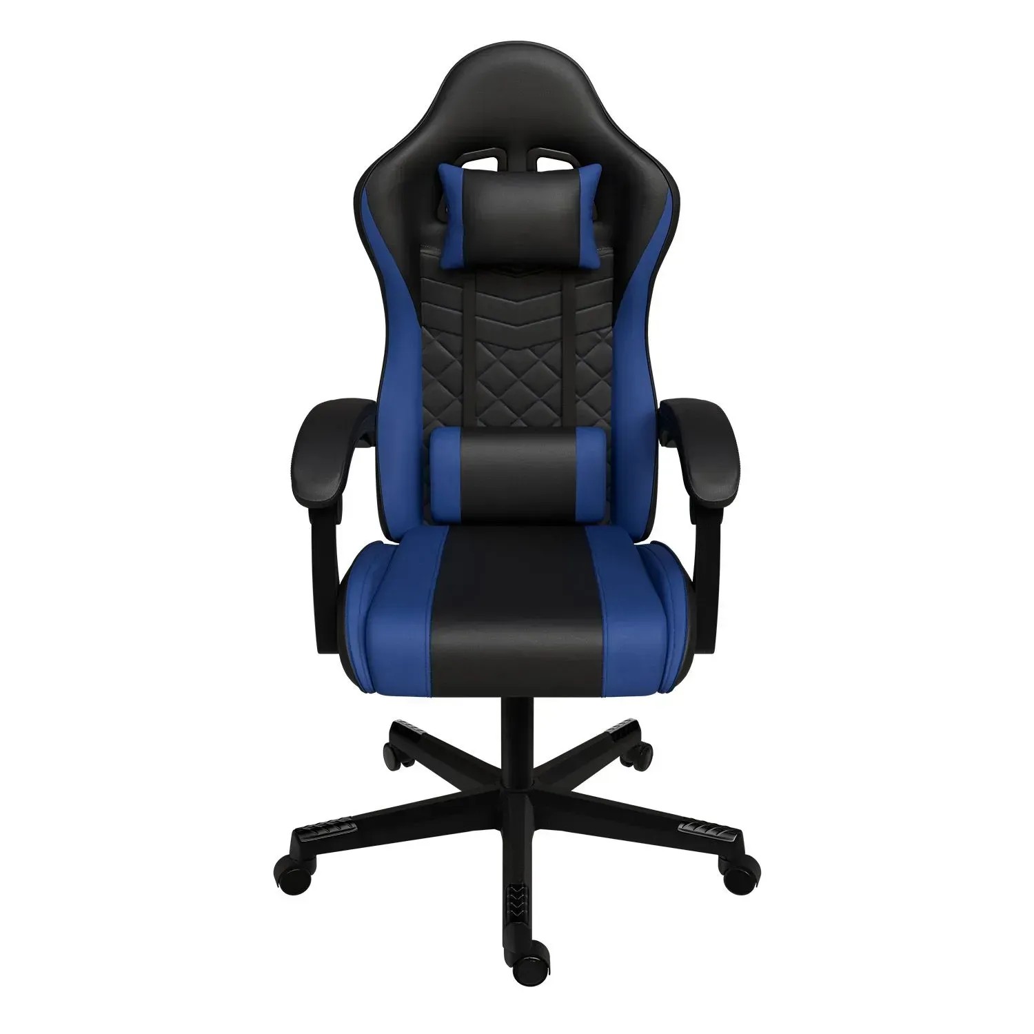 Juskys Gamingstuhl HyperSeat, schwarz/blau, mit Nacken- und Rückenkissen.