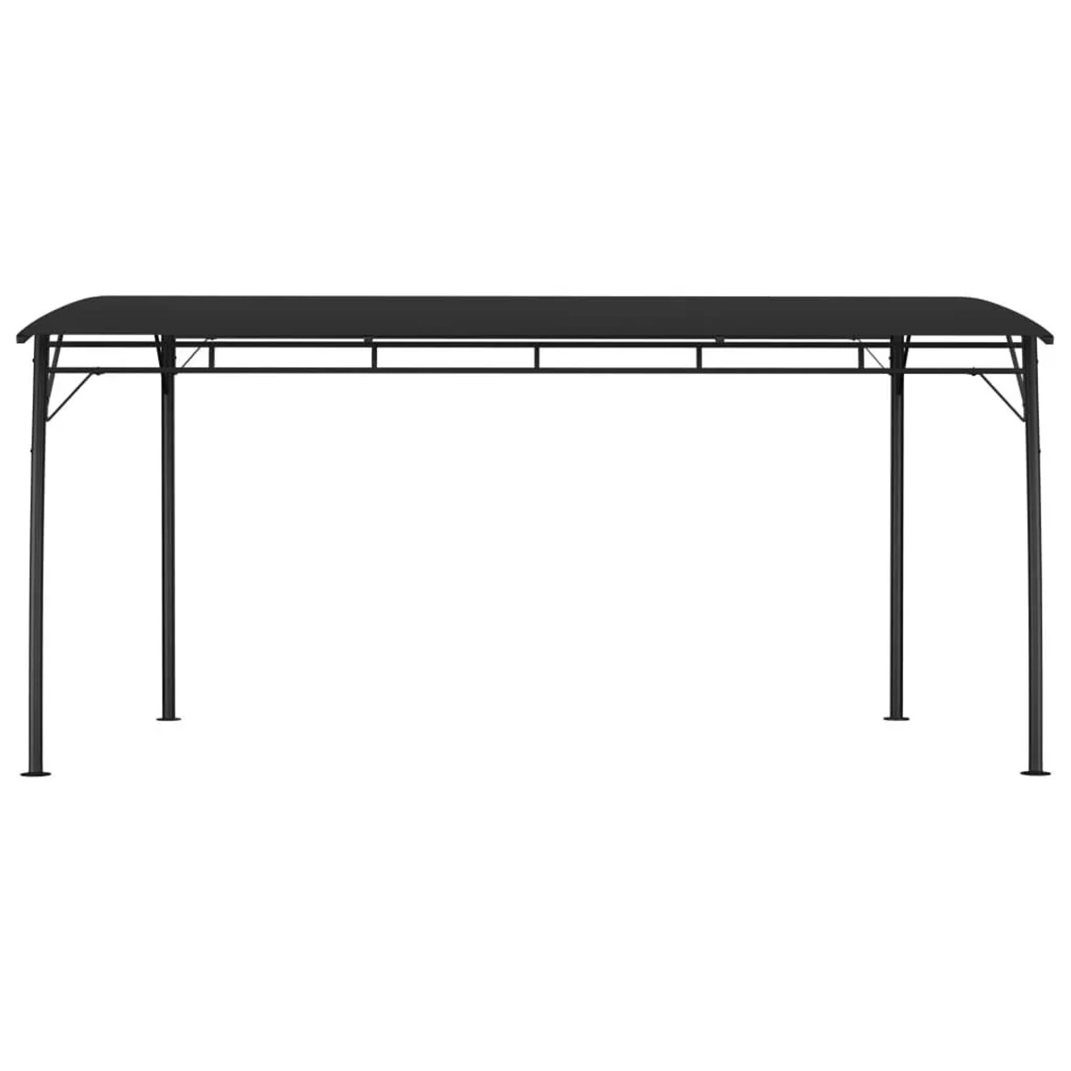 Anthrazitfarbener Garten-Sonnenschutz 4x3 m von vidaXL mit Stahlrahmen und Stoffdach.