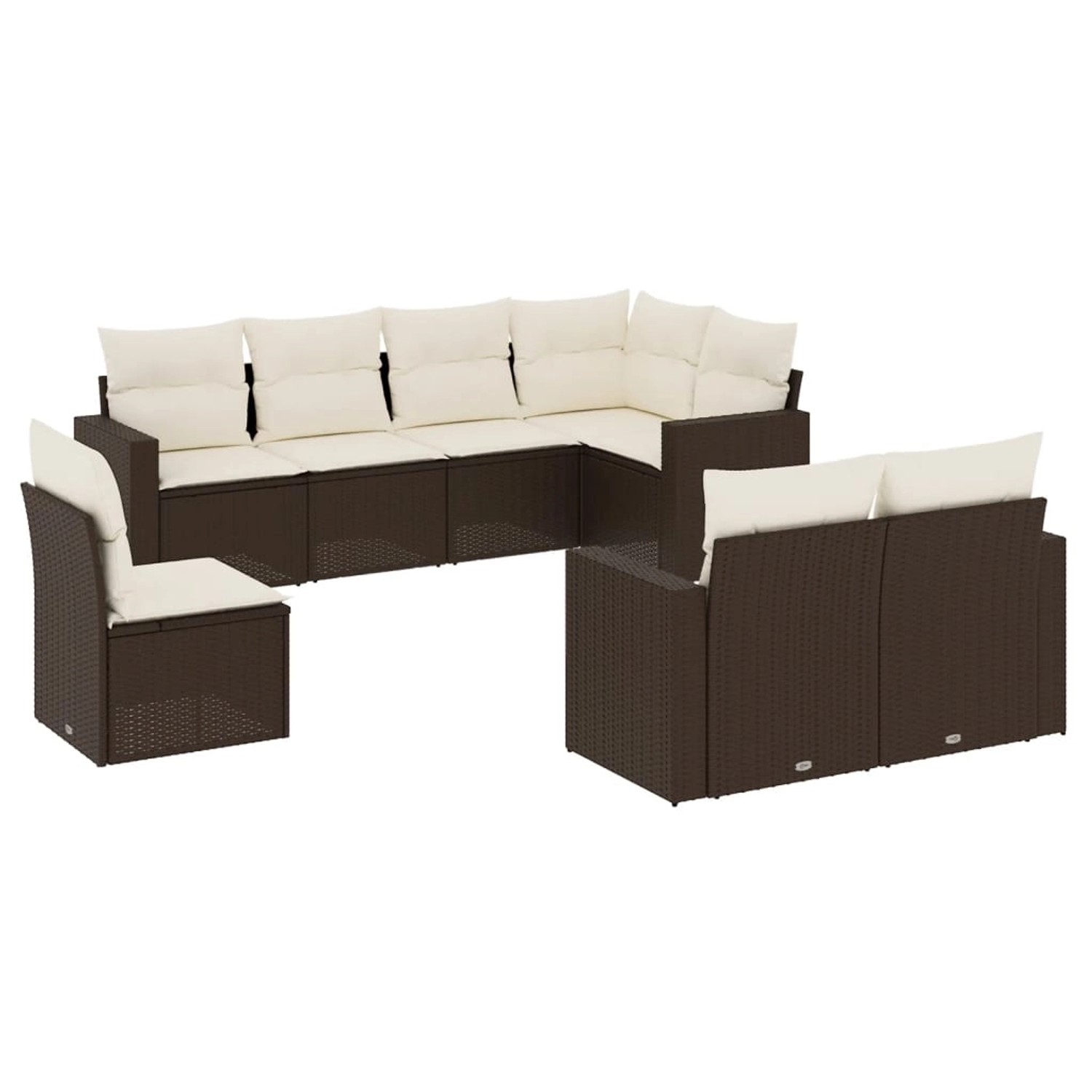 vidaXL 8-Tlg Garten-Sofagarnitur mit Kissen Braun Poly Rattan 3219233 günstig online kaufen