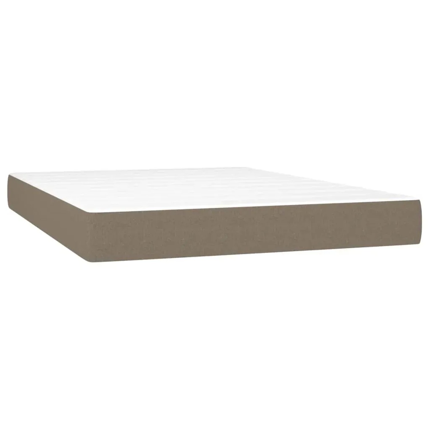 Boxspringbett Matratze, taupe/weiß, 140x200 cm. Stoffbezug, Taschenfederkern. Bequemes Bett für erholsamen Schlaf.