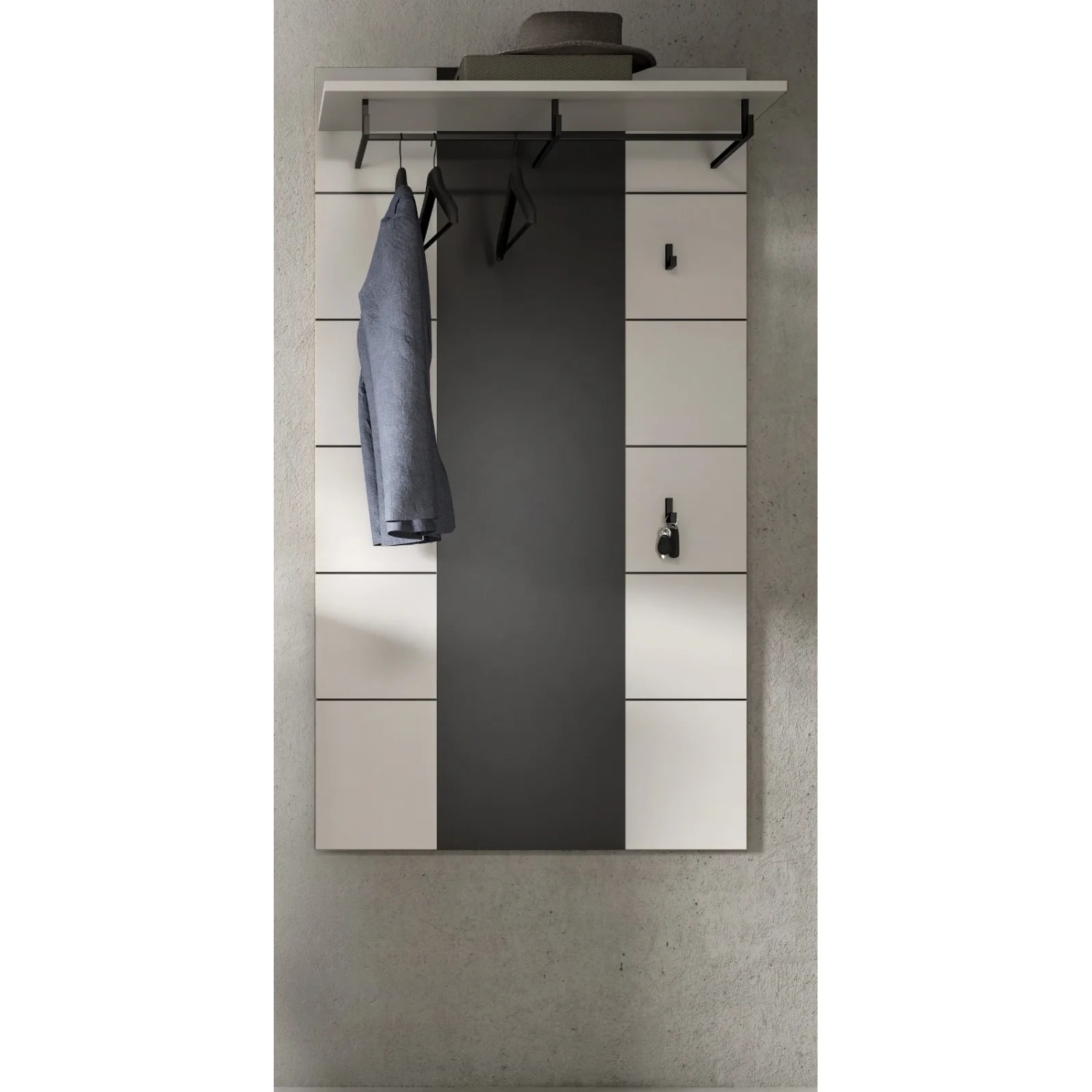 Inn.Furn Garderobenpaneel in Weiß und Grau 80 x 141 cm Cooper_2