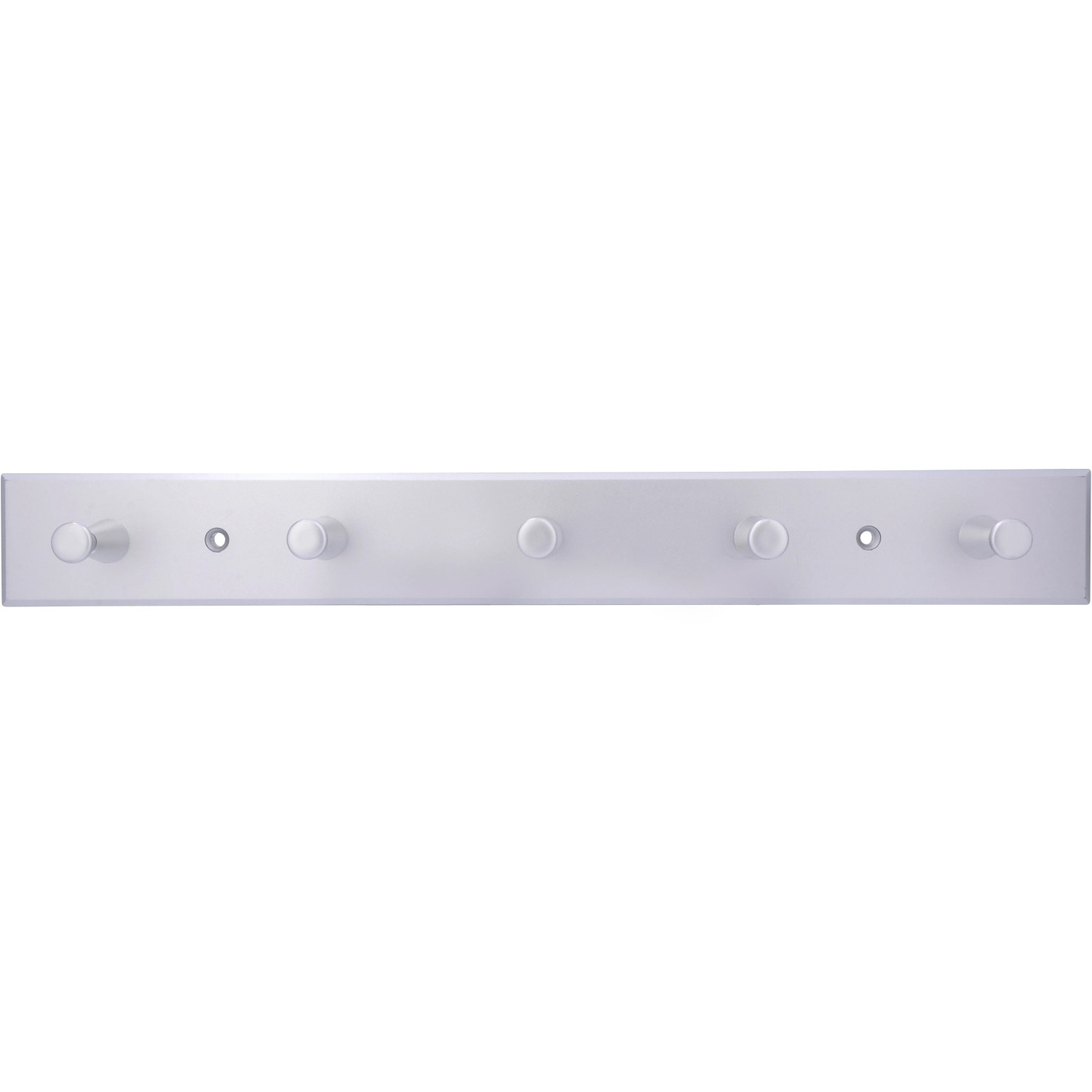 Siro Hakenleiste SM8164, chrom-matte Garderobenleiste mit 5 Haken aus Kunststoff im Metalleffekt.