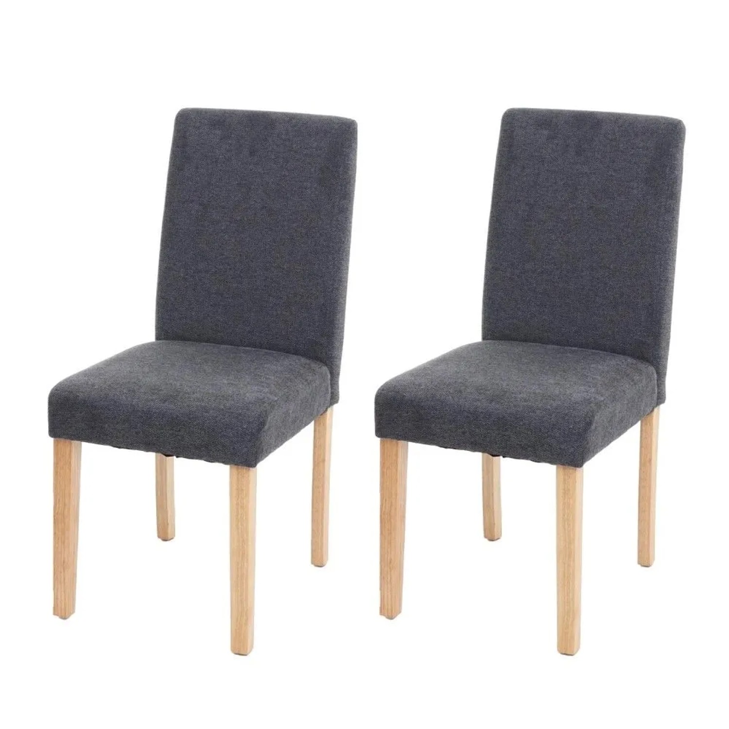 MCW Esszimmerstuhl Littau 2er-Set Textil Anthrazitgrau Helle Beine