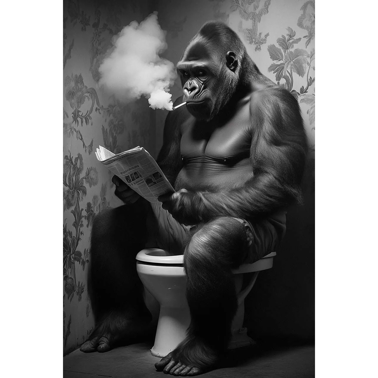 Art Universe Glasbilder Gorilla's Restroom 60 x 90 cm