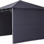 Dunkelblaues Seitenteil-Set (2 Stück) für Lauben & Pavillons, ein Teil geschlossen, einer mit Fenster.