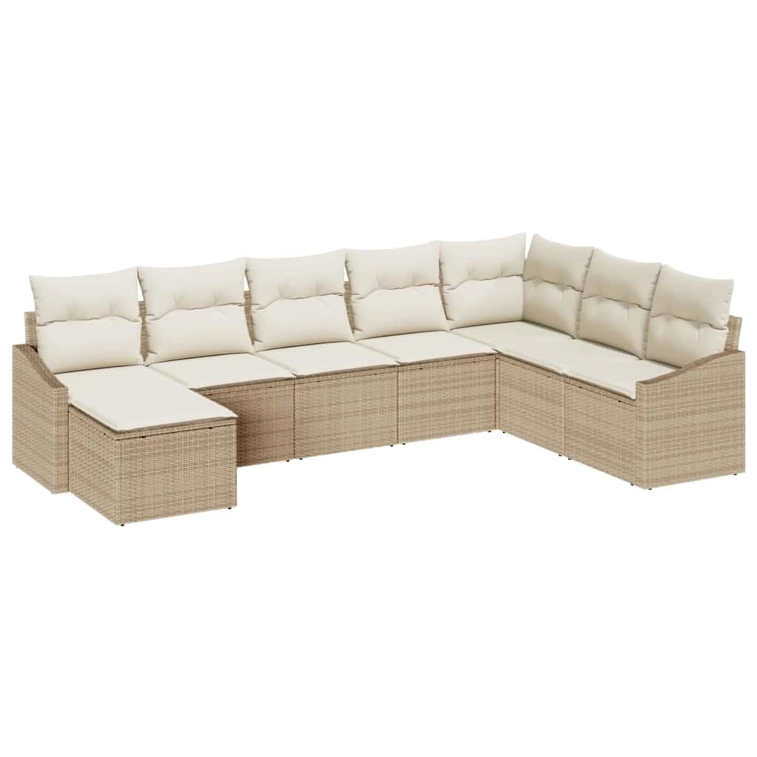 vidaXL Garten-Sofa-Set 8-Tlg Beige Poly Rattan 3346841 günstig online kaufen