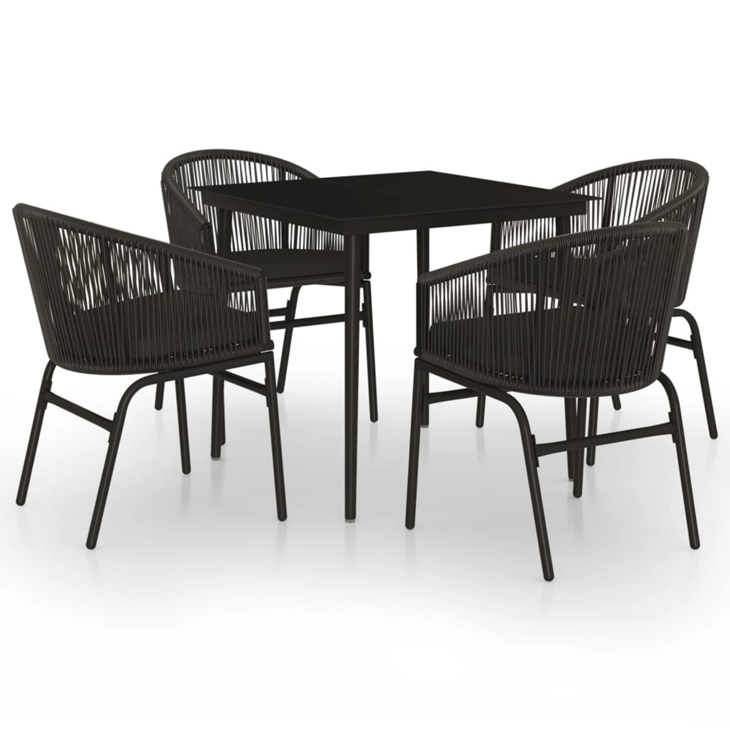 vidaXL 5-Tlg Garten-Essgruppe Schwarz 3099240