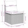 vidaXL Garten-Sofagarnitur, 11-teilig, schwarz, Poly Rattan, mit Maßangaben.