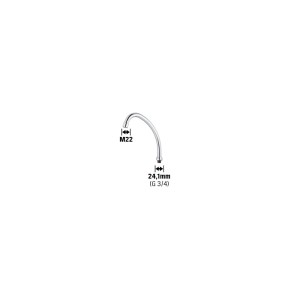 LUX HU-Auslauf, 24,1 mm (G 3/4) x 200 mm, verchromt, für Auslaufventile.