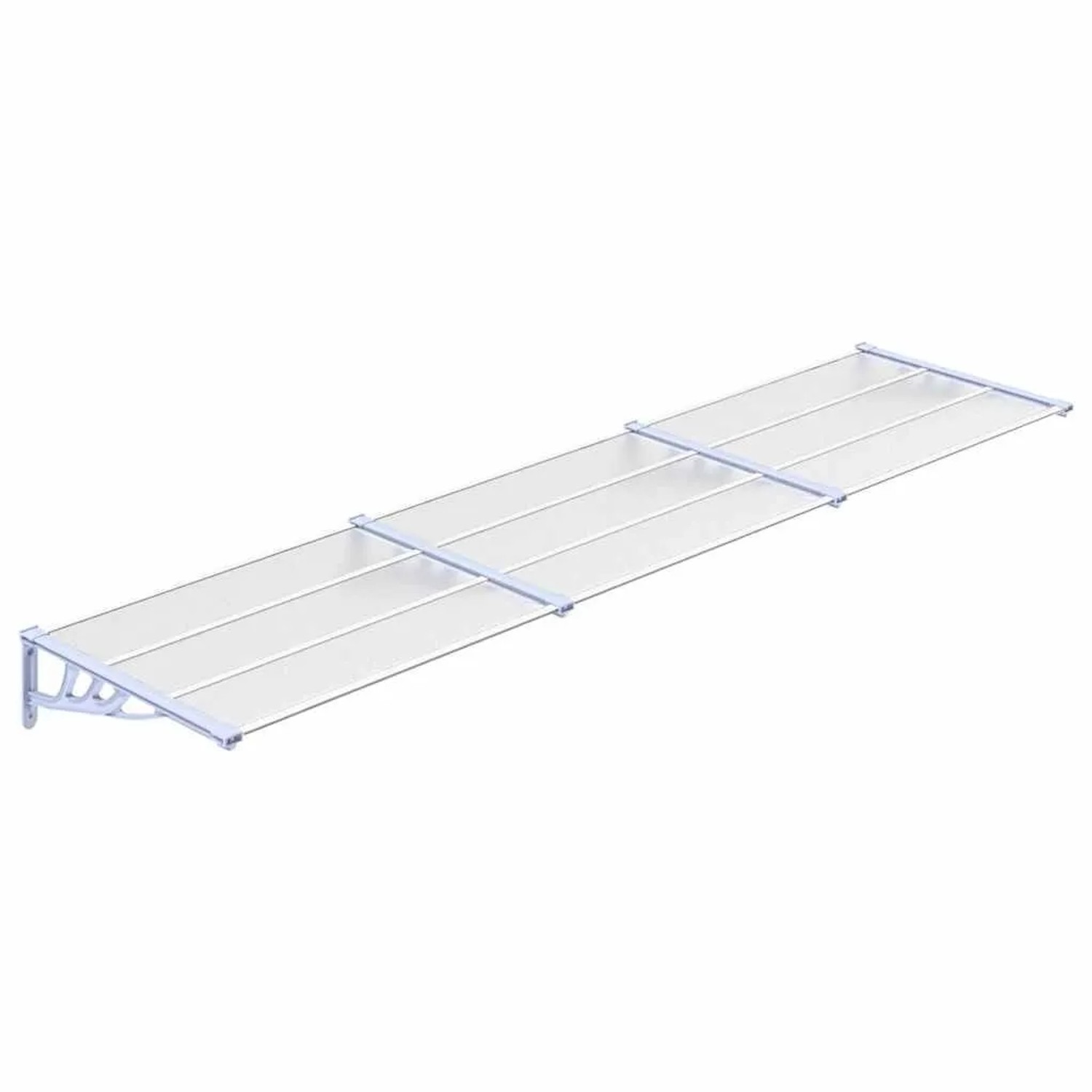 vidaXL Türvordach Grau und Transparent 358,5x90 cm Polycarbonat 153695