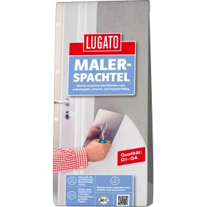 Malerspachtel 4 kg von Lugato für glatte Wände & Decken. Flächenspachtel zum Verputzen und Glätten im Innenbereich.