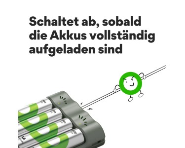 GP ReCyko M452 USB-Ladegerät Mit 4 AA-Akkus 2600mAh – Schnellladung, Akkustatus-Anzeige, Für AA/AAA