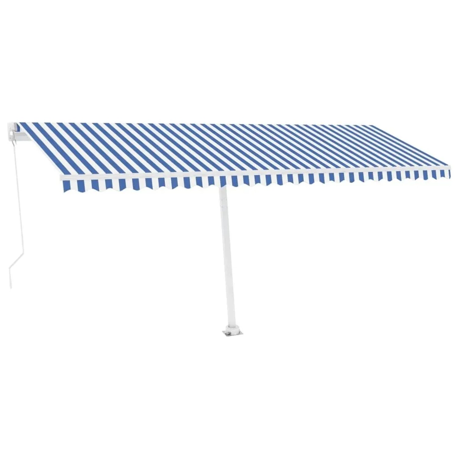 vidaXL Standmarkise Manuell Einziehbar 500x300 cm Blau/Weiß 3069576 günstig online kaufen