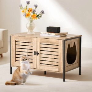 Relaxdays Katzenschrank MDF Holzoptik Abschließbar 50,5 cm x 80 cm x 45 cm 11,7 kg