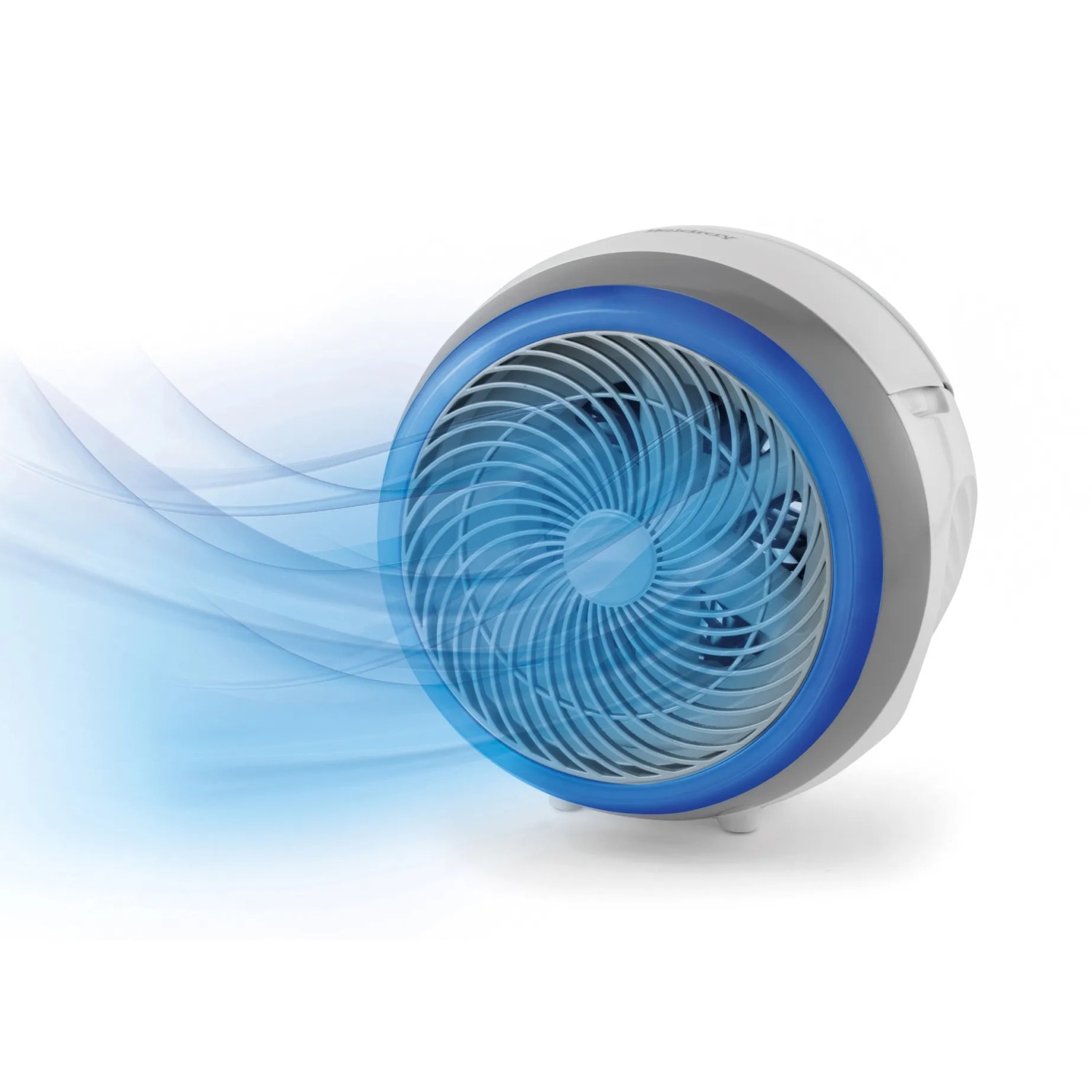 Beldray Standventilator Artic Dome, Ø 19 cm, Weiß mit blauem LED-Licht und Luftstrom.