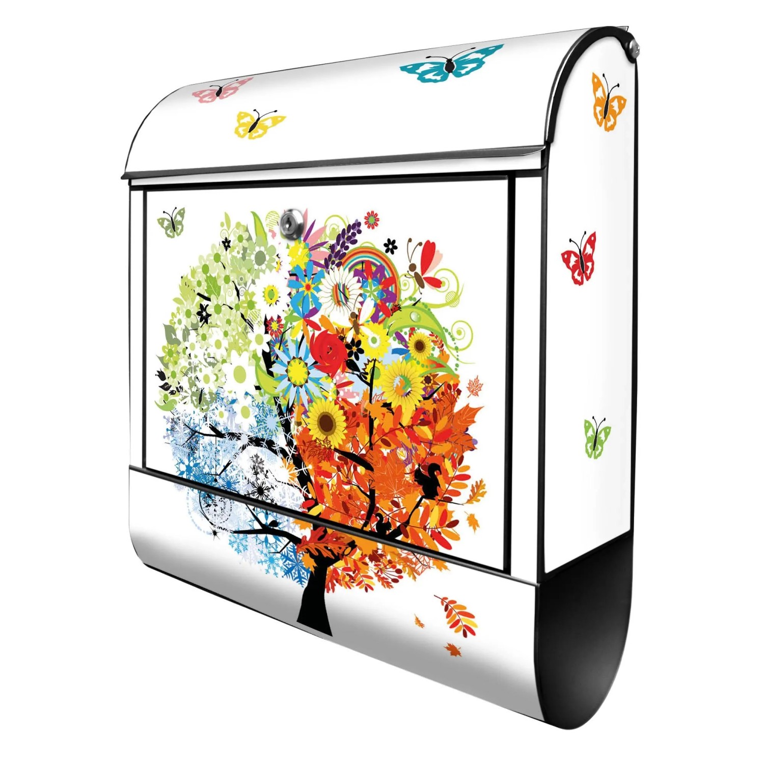 Banjado Design Briefkasten Schwarz Pulverbeschichtet 39x47x14cm 2 Schlüssel günstig online kaufen