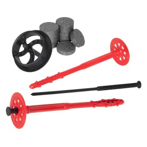 Protektor Dämmstoffdübel Set mit Dübeln, Rondellen und Fräser für Dämmstoffplatten.