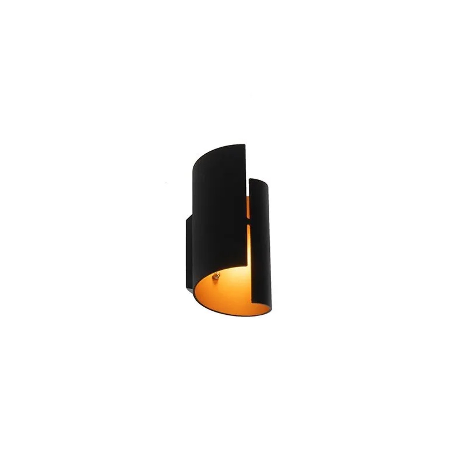 QAZQA Design Wandleuchte Schwarz mit Gold Faldo