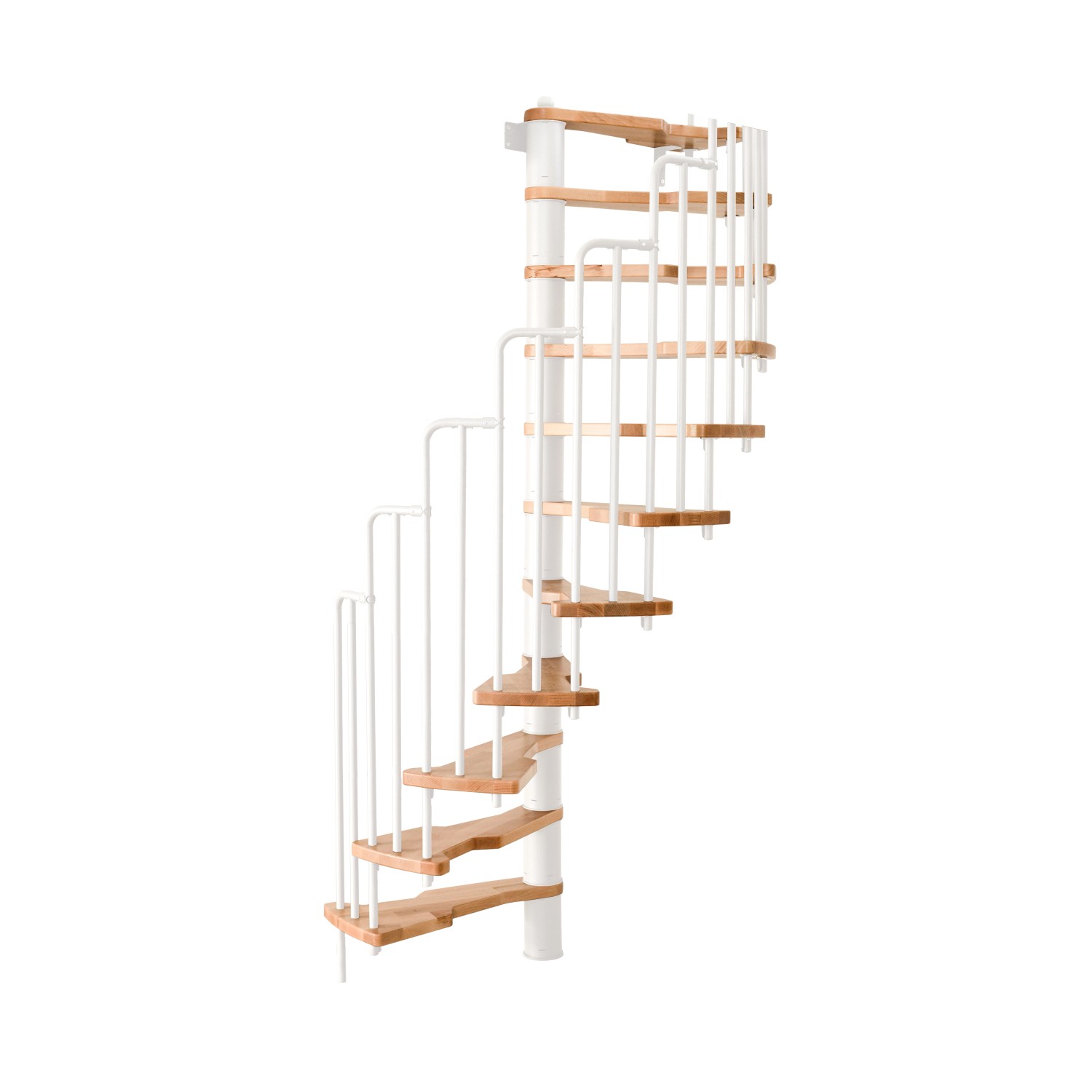 Minka Spindeltreppe Metallica Buche-Weiß 130 cm günstig online kaufen