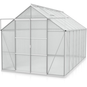 Vitavia Gewächshaus Uranus 11500, Alu blank, 11,5 m² mit Doppeltür. Ideal für Pflanzenanbau.