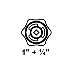 Abbildung des grünen Kirchhoff Handrads für Ventile 25 mm (1) und 32 mm (1 1/4).