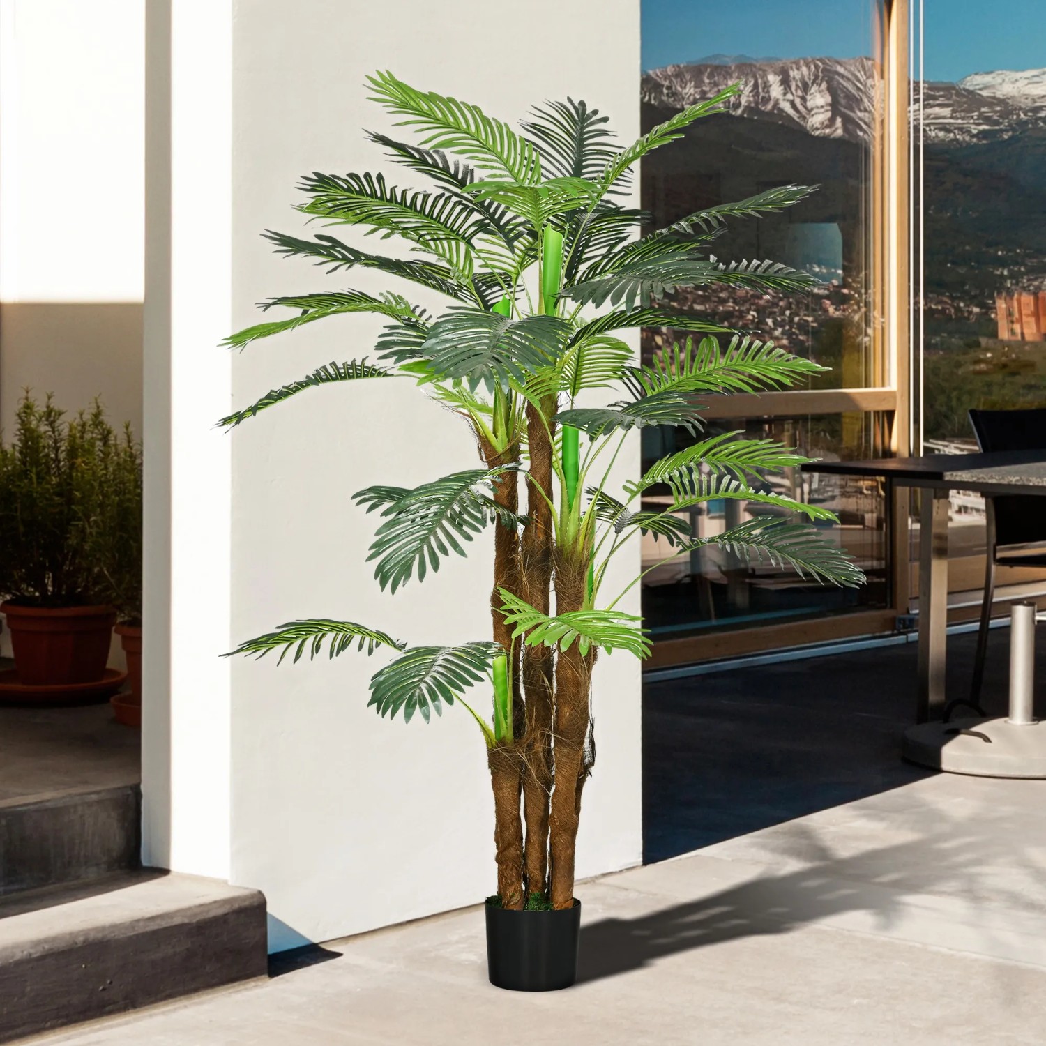 HOMCOM Knstliche Palme gro 160 cm mit Topf 16 cm kaufen bei OBI