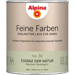 Alpina Feine Farben Lack No. 38, Essenz der Natur, edelmattes Grün, 750ml Dose.
