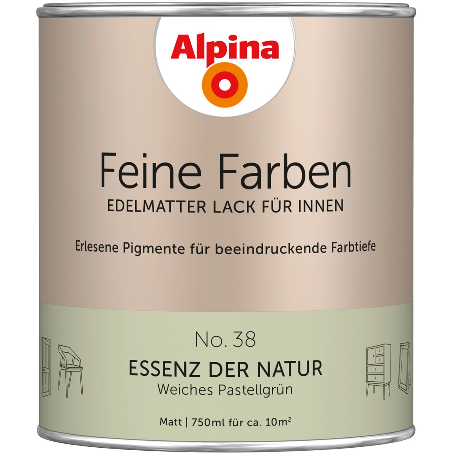 Alpina Feine Farben Lack No. 38 Essenz der Natur® Grün edelmatt 750 ml