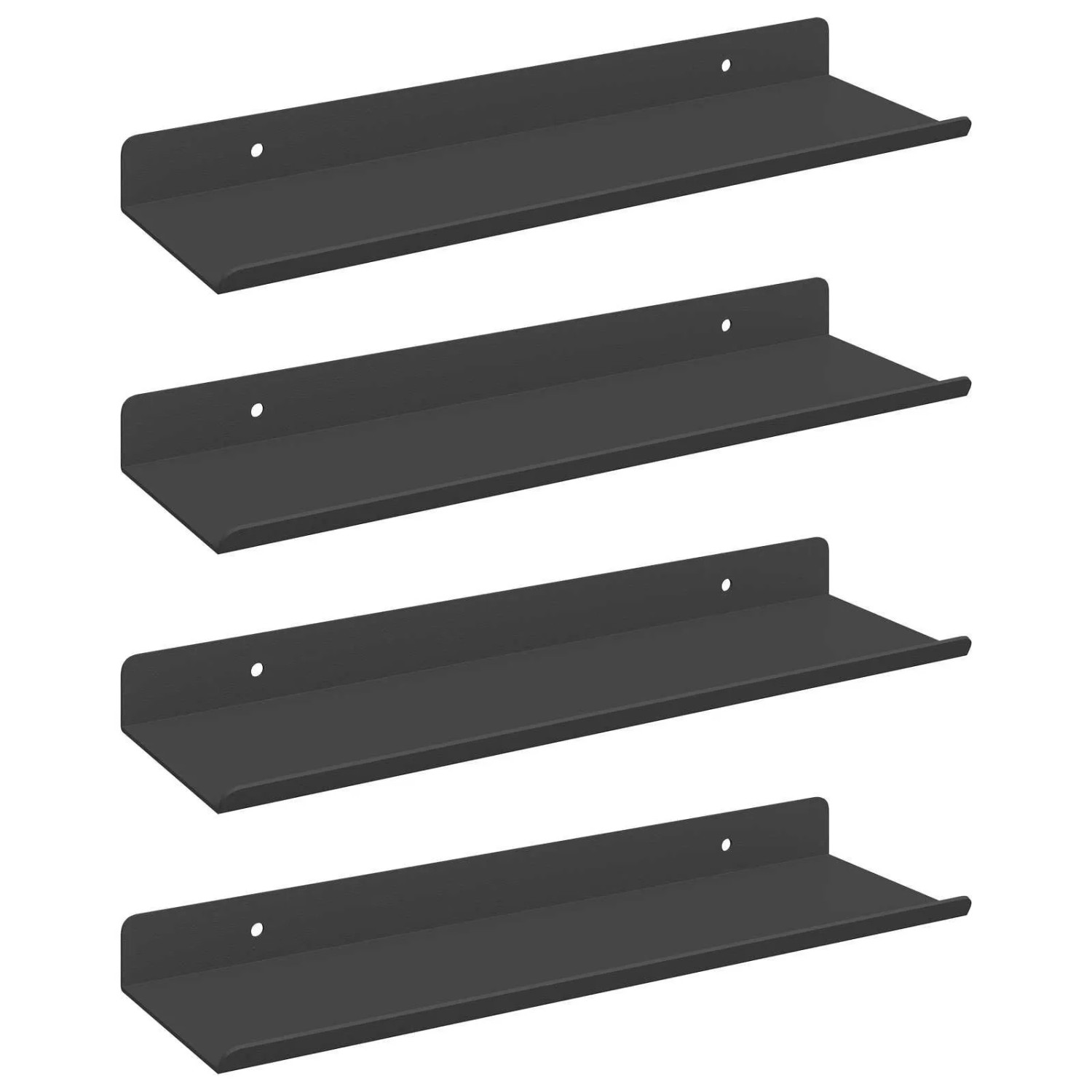 vidaXL Schwebendes Regal 4 Stk Schwarz 30 x 9 x 2,5 cm Stahl 8003937