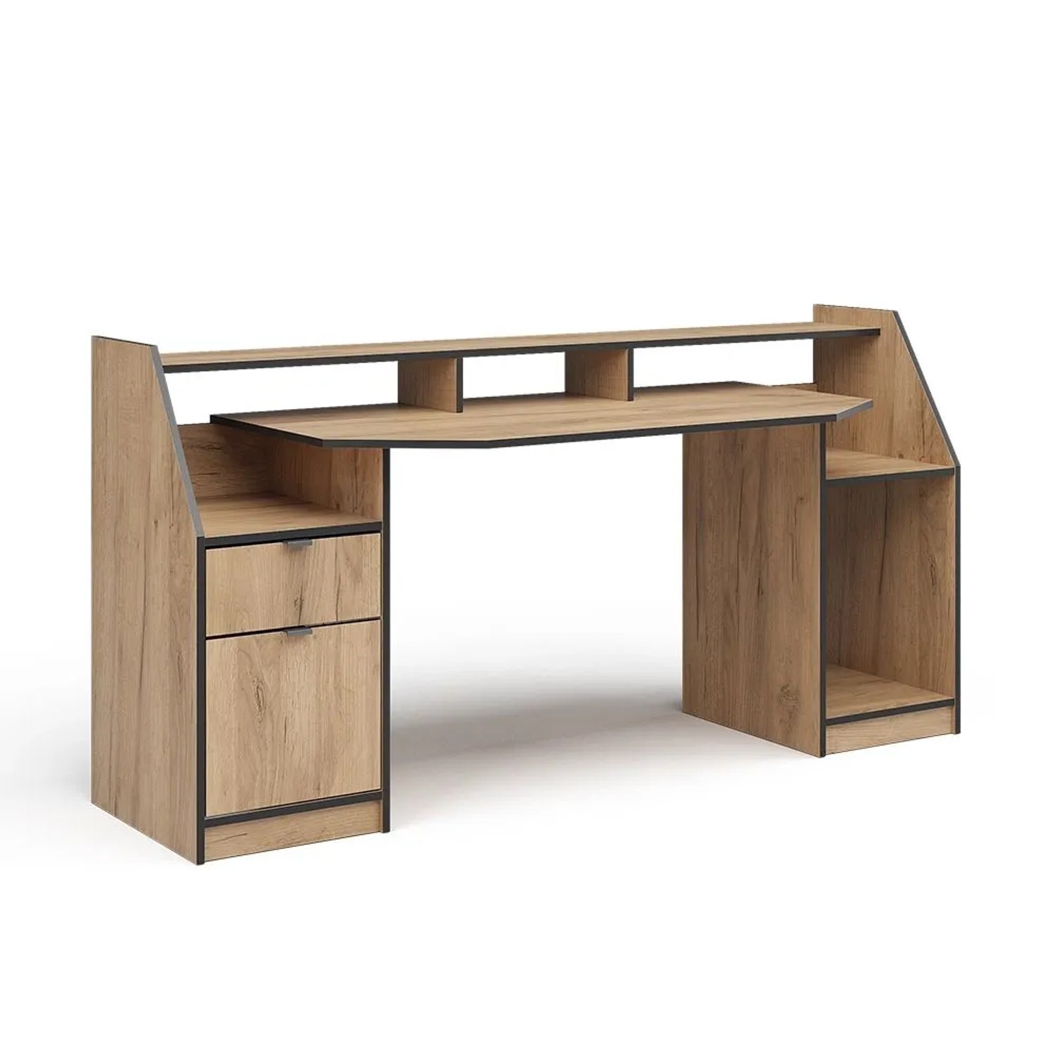 Vicco Gaming-Tisch Joel Goldkraft Eiche 180 x 91 mit 1 Schublade und 1 Tür Art Nr 41594